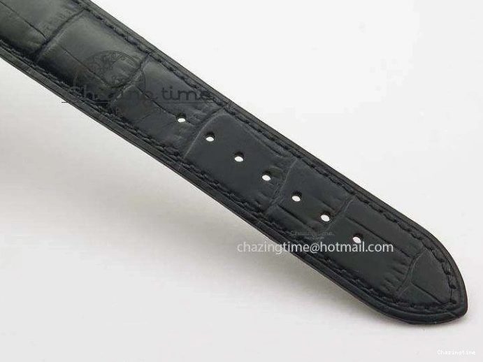 0814 De Ville MK 1:1 Best Edition SS White Dial On Black Leather Asian Seagull T1701 (Sec@6) Sporty 8244